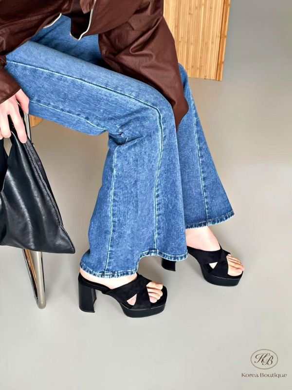 SS216 春季 交叉設計拖鞋高跟 