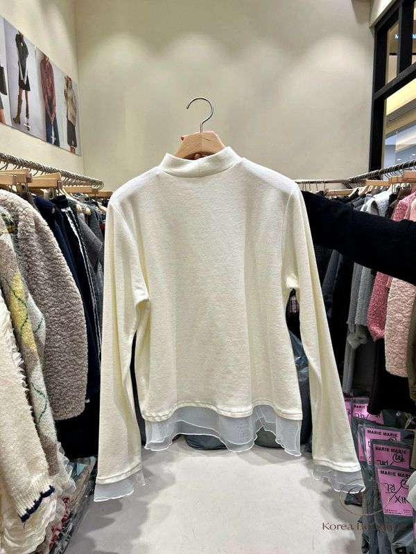 FWKR35 冬季 下擺有蕾絲上衣 