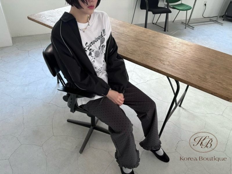 Spv47 春裝 可愛點點花瓣褲 