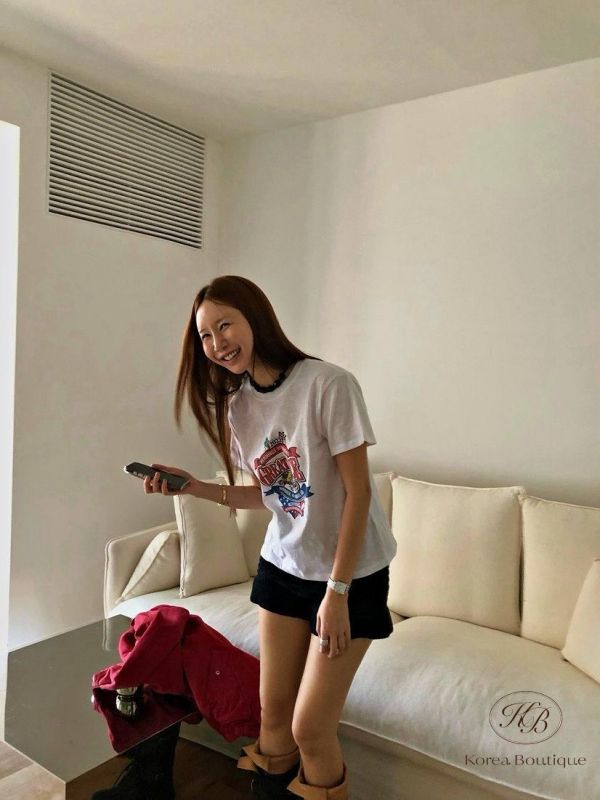 SS174 春季 美式風可愛水洗棉tee 