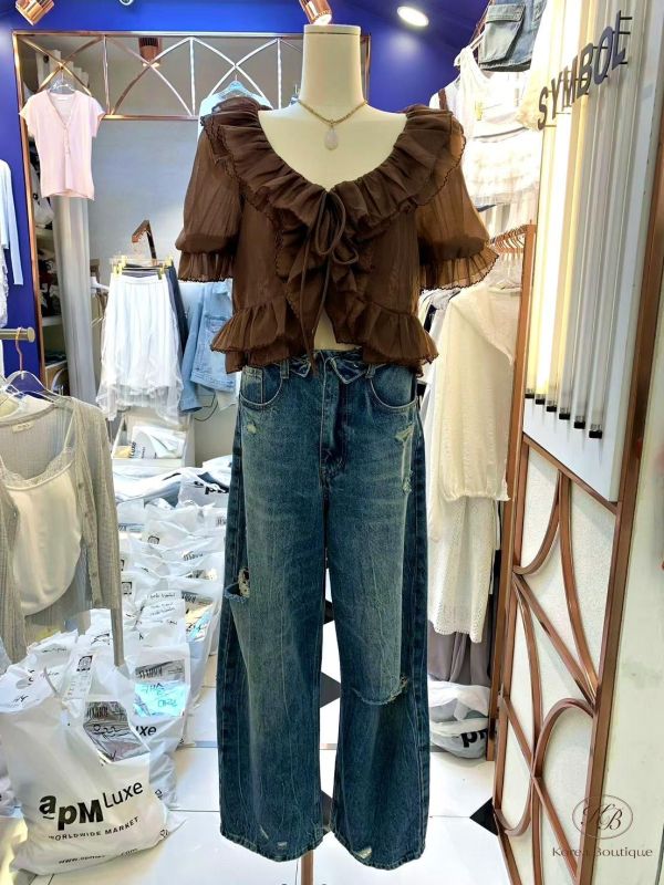 SS479 春季 荷葉短版上衣 