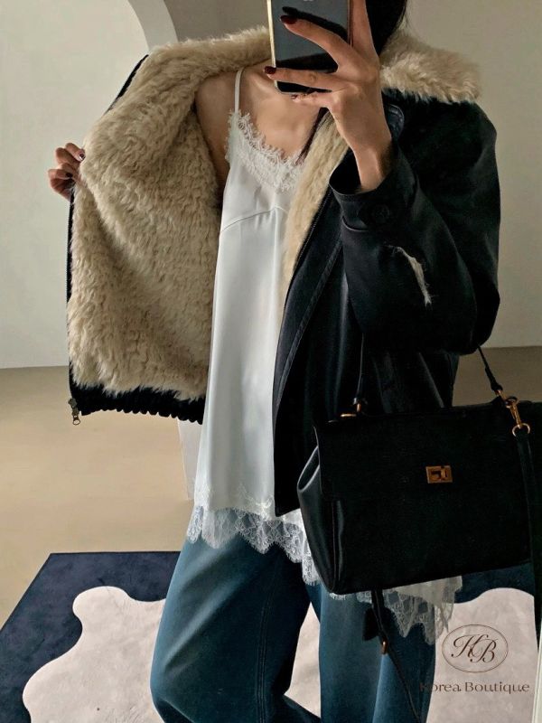 FWKR114 冬季 睫毛蕾絲長版上衣 