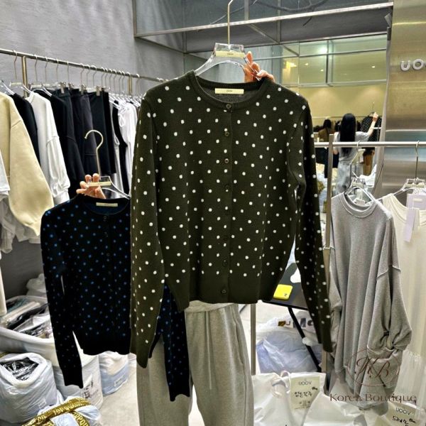 Fw125 秋季 復古點點 開襟衫 