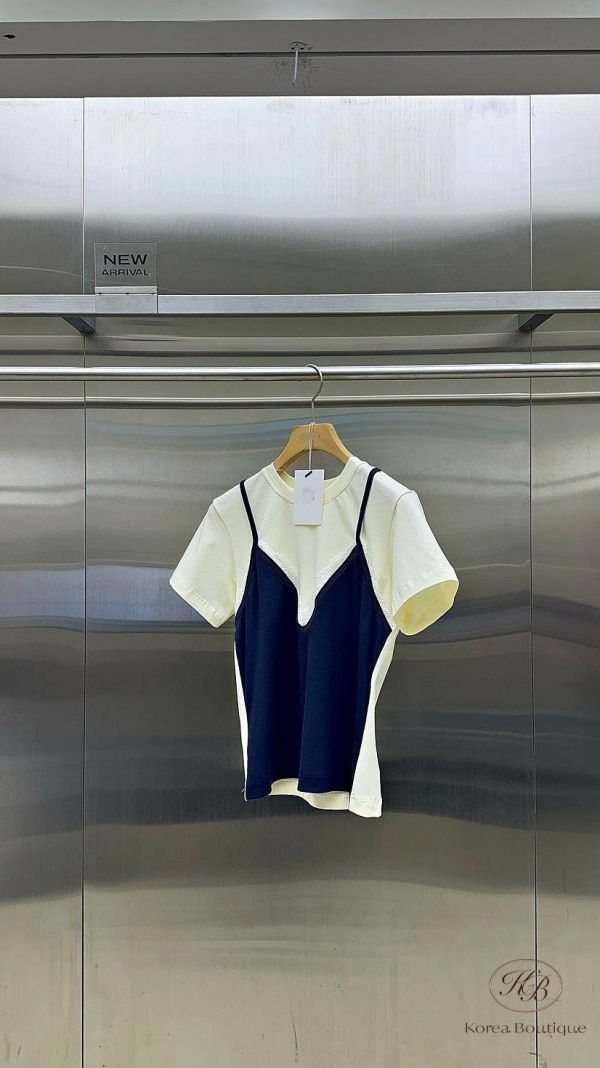 SS409 春季 蕾絲tee假兩件 