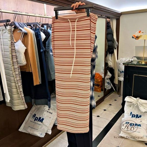 SS227 春季 條紋落地裙 