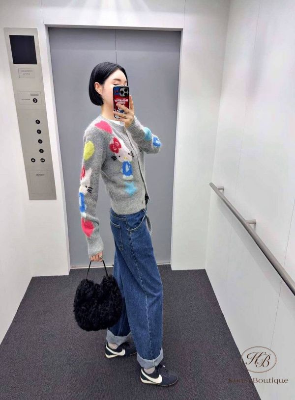 Fw317 秋季 設計家Helder家 kitty針織毛衣外套 