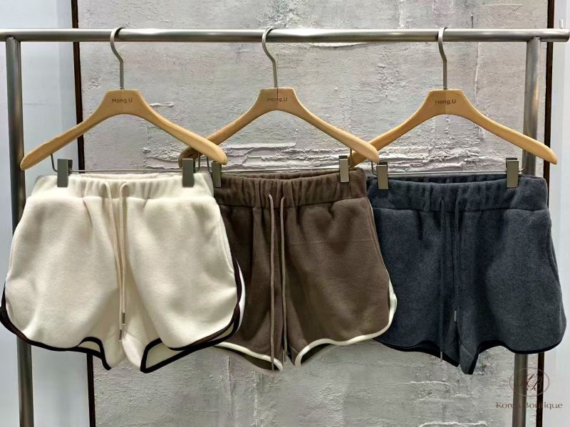 Fw388 秋季 絨布可愛短褲套裝 