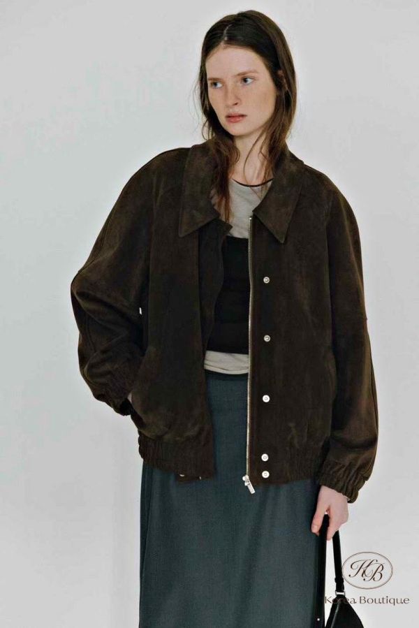 SS171 春季 版型好好看的麂皮棒球外套 