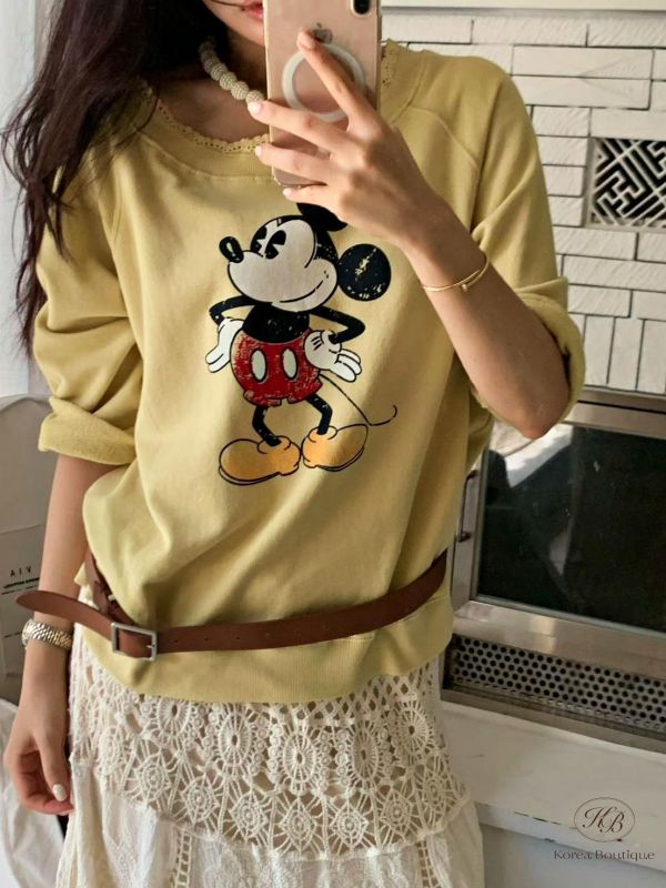 FW2641 秋季 不修邊米奇tee 