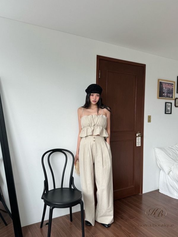 Su34 夏裝 好看的亞麻感套裝 