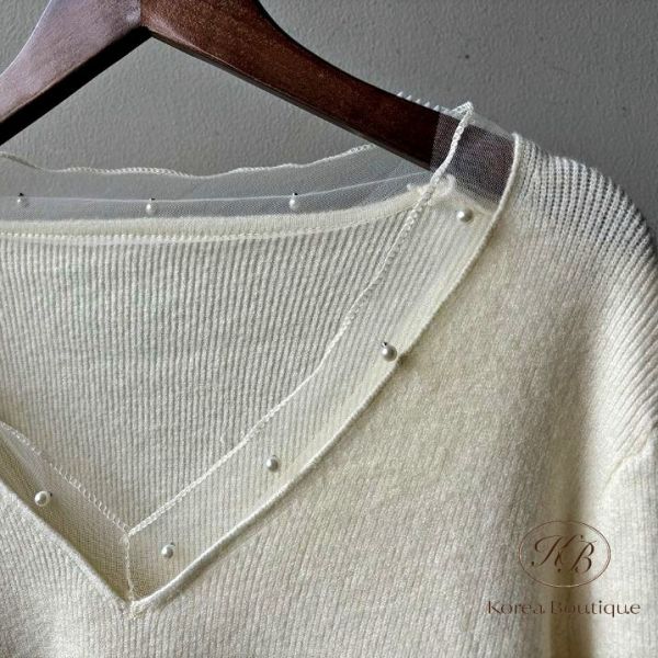 FWKR100 冬季 珍珠紡紗針織上衣 