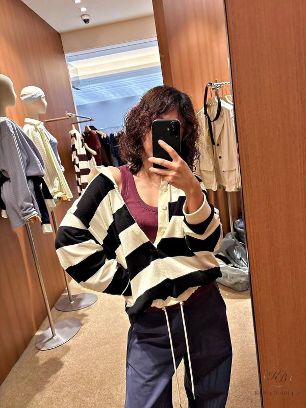 FW2658 秋季 條紋束口上衣 
