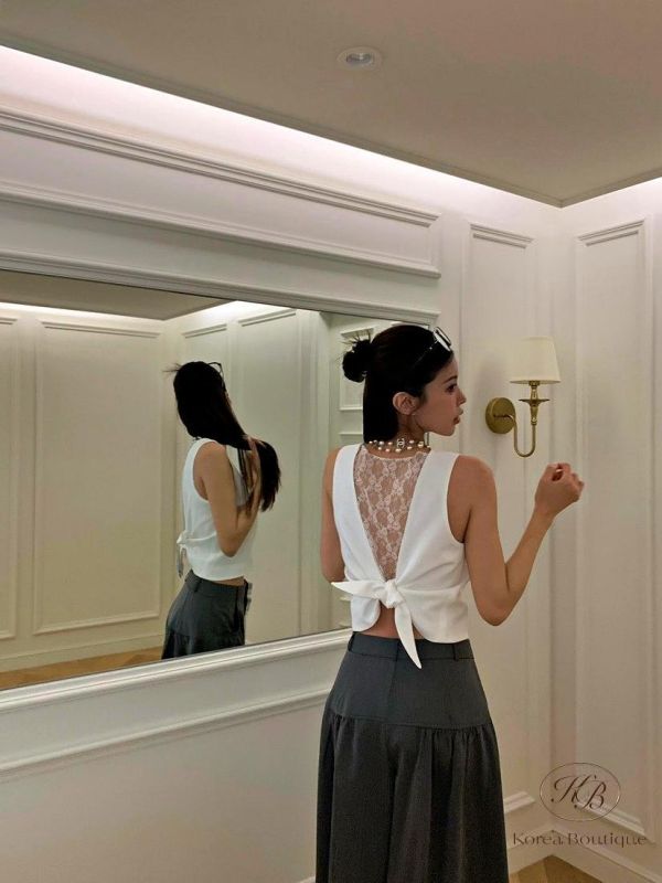 SS397 春季 後背蕾絲設計上衣 