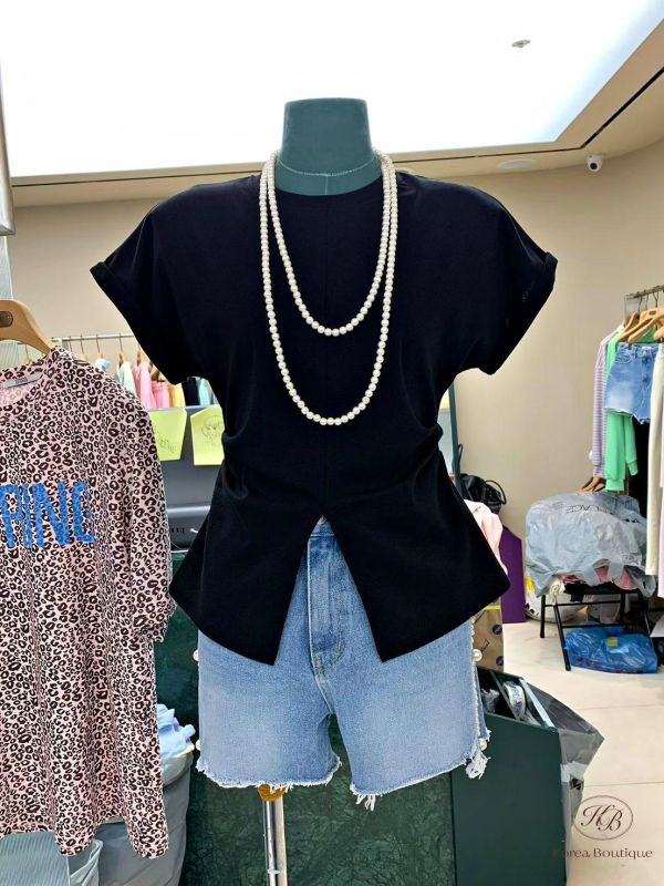 SS408 春季 造型腰身素tee 