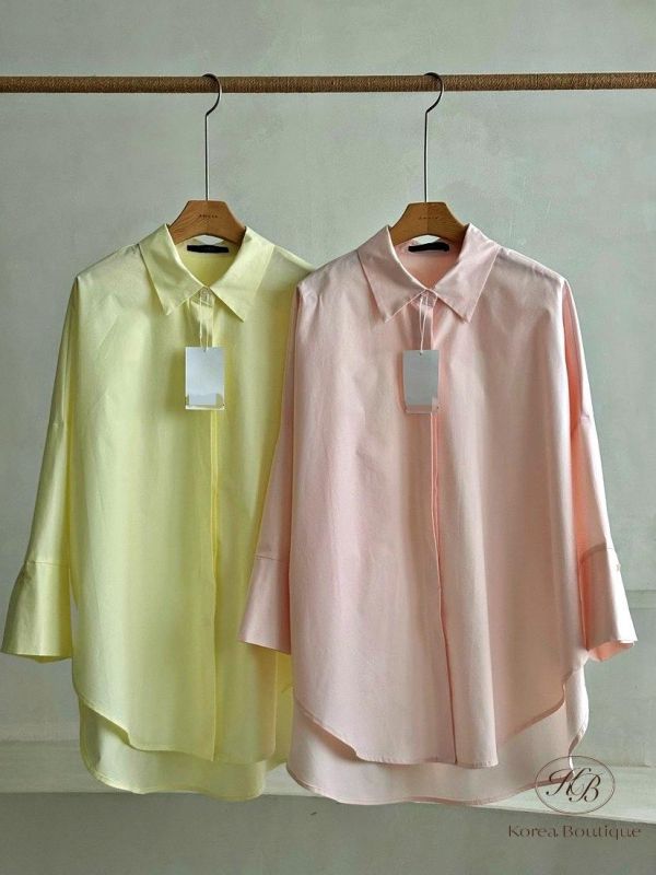 SS154 春季 春款顏色的長版襯衫 