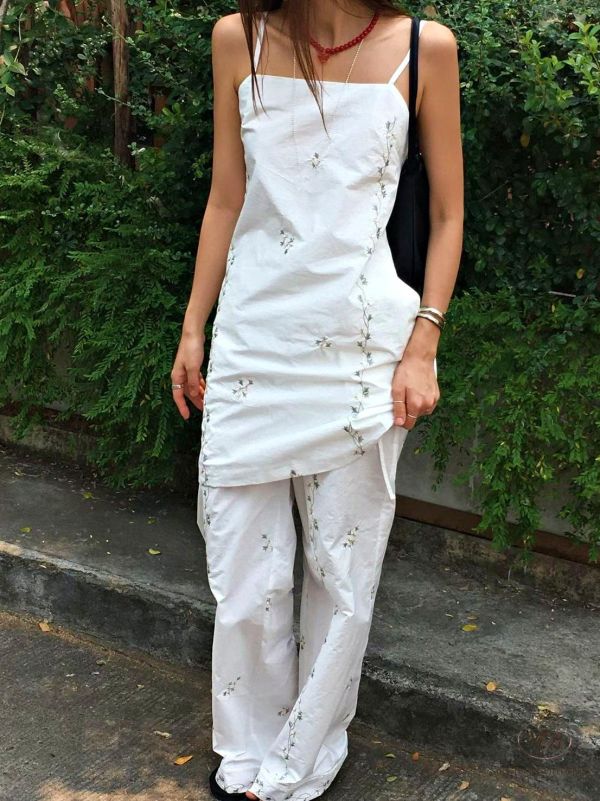 SS467 春季 日系感質感適合花卉套裝 上身可當洋裝 