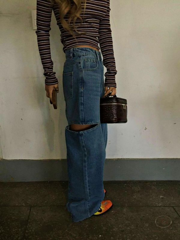 SS83 春季 js家時髦簍空牛仔褲 