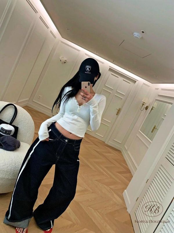 SS277 春季 原色丹寧運動設計牛仔褲 