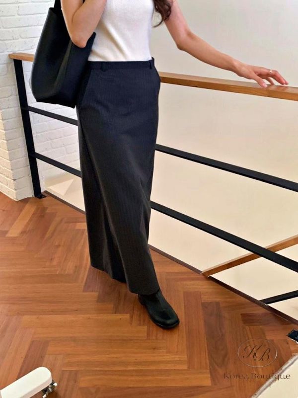 SS285 春季 條紋西裝半身裙 