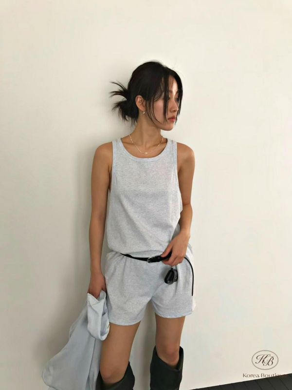 SS418 春季 質感連身短褲 