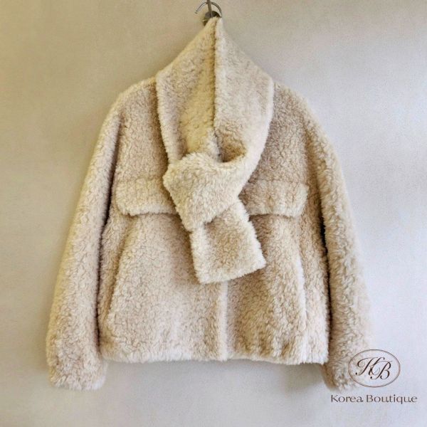 Fw498 冬季 熊寶寶外套 內裡麂皮 含圍巾 