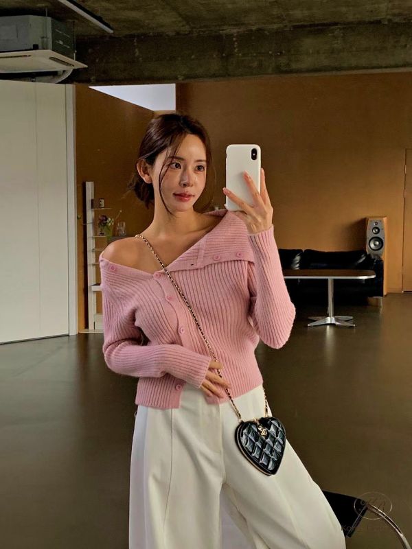 Fw341 秋季 V領針織上衣 