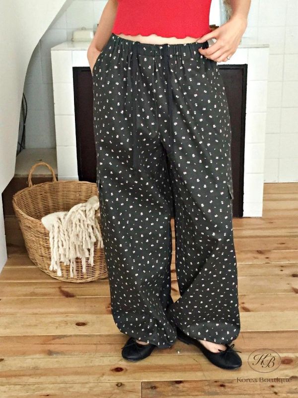 SS269 春季 碎花工裝褲 