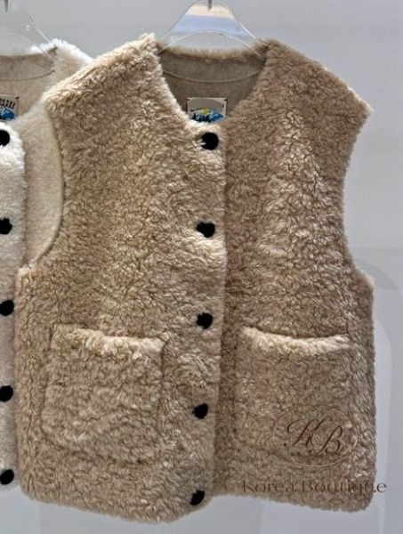 FWKR49  冬季 有扣子的毛毛背心 