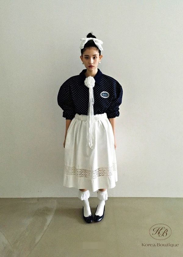 Fw347 秋季 可愛點點polo衫 