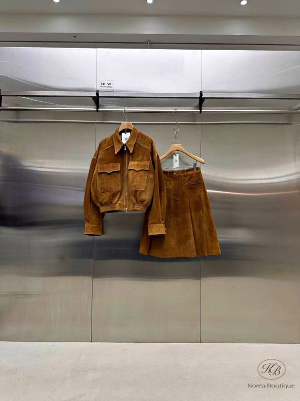 Fw382 秋季 手工麂皮口袋夾克（豬皮） 