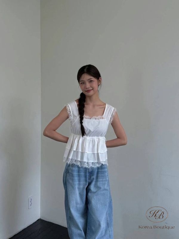 Su92 夏裝 睫毛蕾絲上衣 