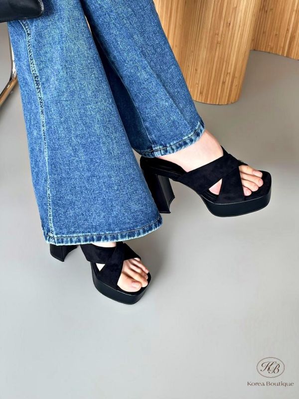 SS216 春季 交叉設計拖鞋高跟 