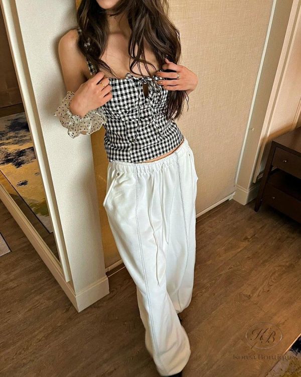 SS414 春季 格子小可愛上衣 