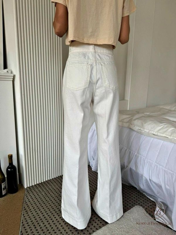 SS367 春季 白色口袋丹寧褲 