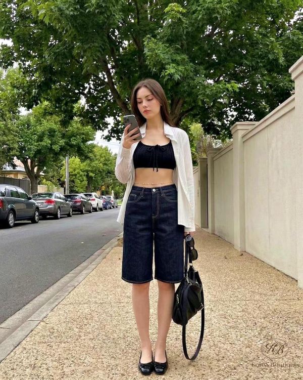 SS224  春季 六分牛仔褲 