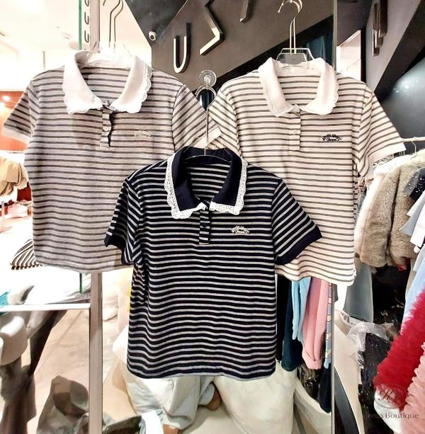 SS133 春季 短袖條紋polo杉 