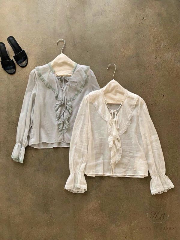 SS232 春季 波里米亞風的維透膚上衣 