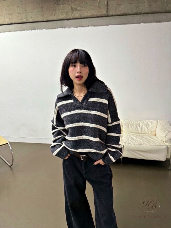 FWKR61 冬季 線條v領上衣 