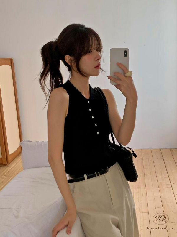 SS496 春季 法國女孩的polo背心衫 