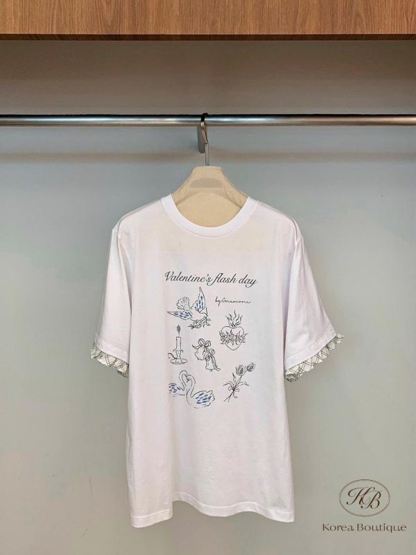 SS286 春季 袖口有細節的動物tee 