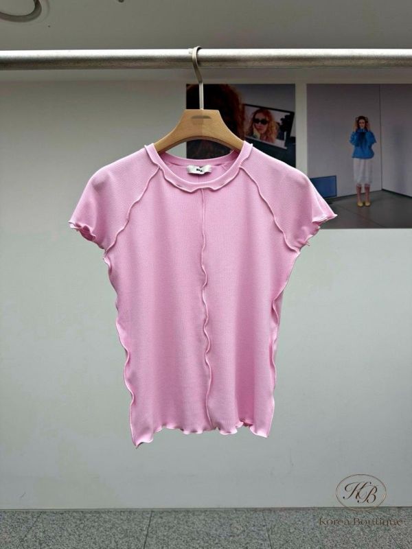 SS447 春季 木耳邊素面上衣 