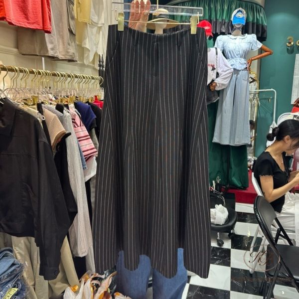 Su78 夏裝 裙擺很美麗條紋長裙 