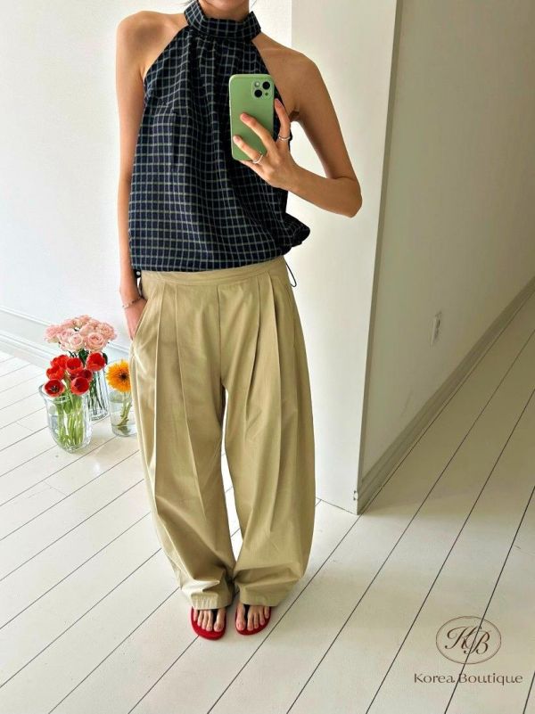 SS440 春季 格紋消肩上衣 露出鎖骨好性感 