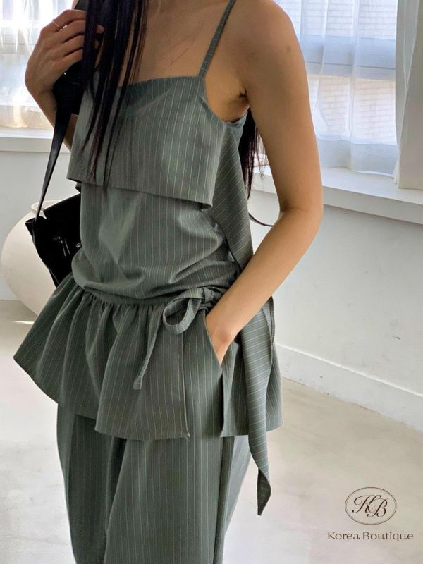 SS470 春季 前後都可穿的綁帶蝴蝶結背心褲裝 