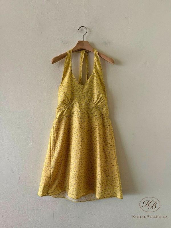 SS358 春季 碎花繞脖洋裝 