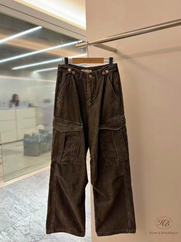 Fw437 冬季 復古顏色燈芯絨工裝褲 