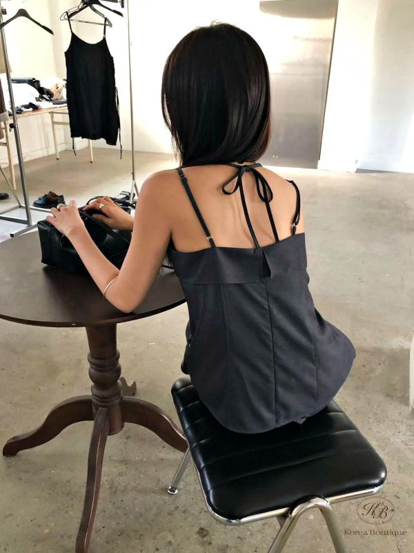 KR2601 夏季 好時髦的一套 雙肩帶背心套裝 