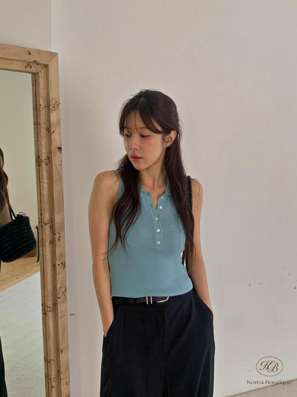 SS496 春季 法國女孩的polo背心衫 
