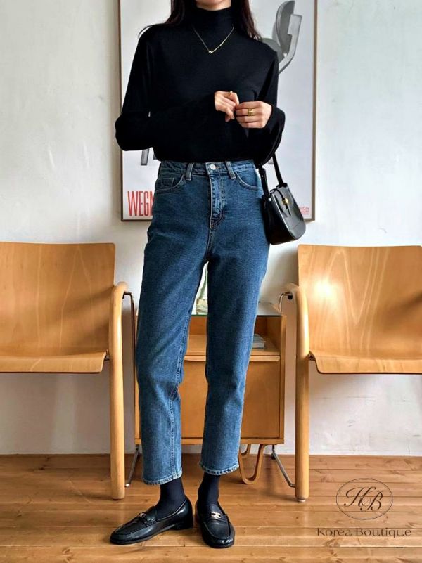 Fw465 冬季 冬天的小直筒牛仔褲 