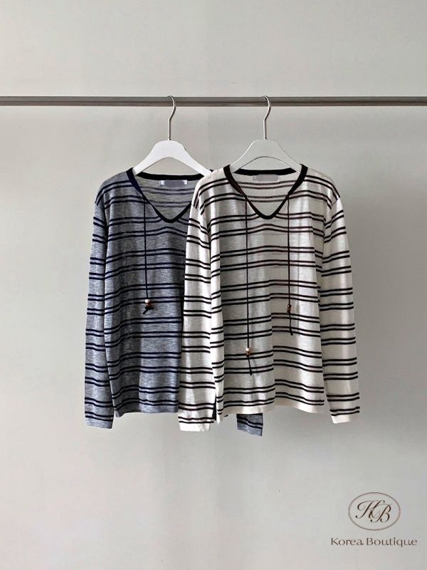 Fw246 秋季 條紋綁帶上衣 